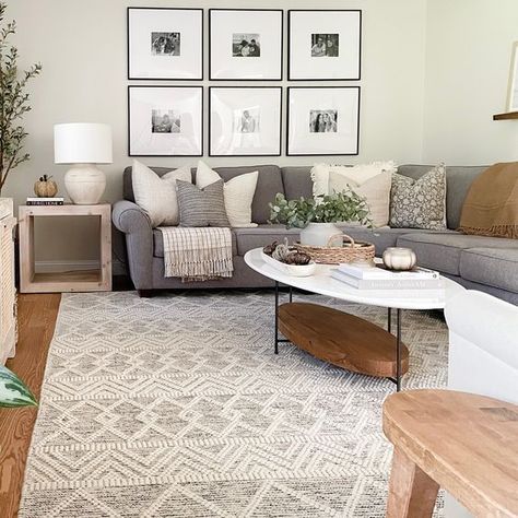 Gray Sofa Styling Inspiration.#gray #sofa #decor #pillows #idea Gray Sectional Living Room, Gray Sofa Living, Grey Sofa Living Room, Grey Couch, Grey Couch Living Room, Living Room Decor Gray, Fall Living Room, Couch Decor, Neutral Living Room