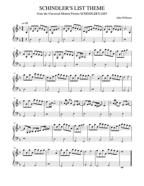 Download and print in PDF or MIDI free sheet music of Schindler's List Theme - John Williams for Schindler's List Theme by John Williams arranged by andzelika1515 for Piano (Solo) Music Sheet Violin, Easy Violin Sheet Music For Beginners, Free Piano Sheet Music Printables Popular Songs, Easy Violin Sheet Music, Popular Piano Sheet Music, Free Violin Sheet Music, Music Printables, Piano Sheet Music Letters, Easy Sheet Music