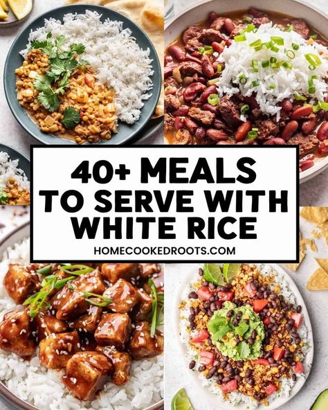 Meal With Rice Dinners, Dinner Ideas Over Rice, Easy Dinner Recipes For Two Rice, Easy Meals Over Rice, White Rice And Meat Recipes, Meals With Rice Pilaf, Meals With White Rice Simple, Dinner With White Rice Meals, Dinner Over Rice Meals