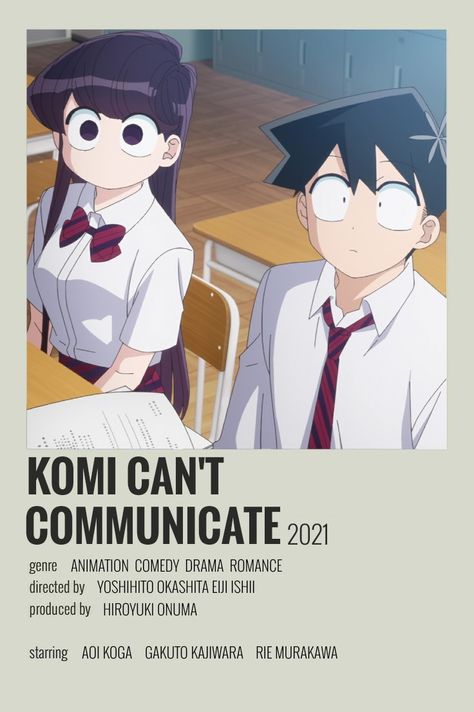 Komi Can’t Communicate Poster, Komi Cherche Ses Mots, Komi Can't Communicate Manga, Cant Communicate, Komi Shouko, Komi Can't Communicate, Shojo Anime, Anime Suggestions, Anime List