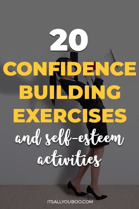 20 Confidence Building Exercises and Self-Esteem Activities with a woman shooting on a megaphone Tips For Building Self Confidence, Activities For Women Empowerment, Building Self Confidence Worksheets, Self Confidence Art Project, Confidence Boosting Activities, Self Confidence Exercises, Empowering Activities For Women, Activities For Confidence Building, Self Esteem Exercises For Women