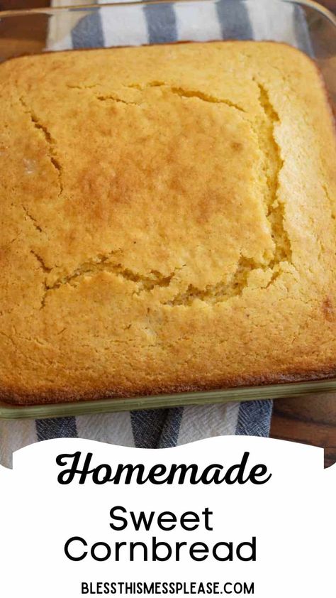 Quick and easy homemade cornbread made with staple ingredients in 30 minutes with over 1000 amazing comments! Read the PROOF! Cornbread Recipe No Buttermilk, Cornbread No Buttermilk, Cornbread Without Buttermilk, Simple Cornbread Recipe, Cornbread Recipe From Scratch, Hot Water Cornbread Recipe, Easy Homemade Cornbread, Water Cornbread, Southern Cornbread Recipe