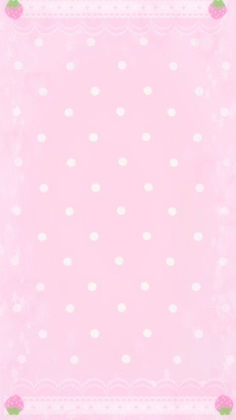 Strawberry Kawaii, Polka Dots Wallpaper, My Melody Wallpaper, White Strawberry, Chic Wallpaper, Pink Images, Iphone Wallpaper Kawaii, Dots Wallpaper, Hello Kitty Iphone Wallpaper