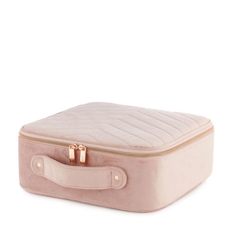 Tili Velvet Make-Up Organiser Large Vanity Case Pretty Luggage, Retro Vanity, Pink Vanity, Brush Holders, Large Vanity, Makeup Storage Box, Vanity Box, Blush And Grey, Get Glam