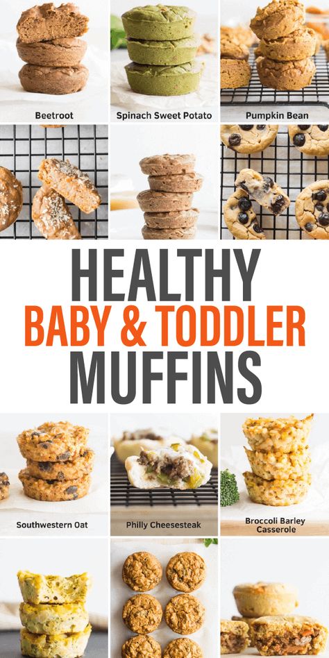 Healthy Baby Muffins, Toddler Muffins, Baby Muffins, Weaning Foods, Easy Baby Food Recipes, Baby Led Weaning Recipes, Healthy Baby Food, Weaning Recipes, Toddler Lunches