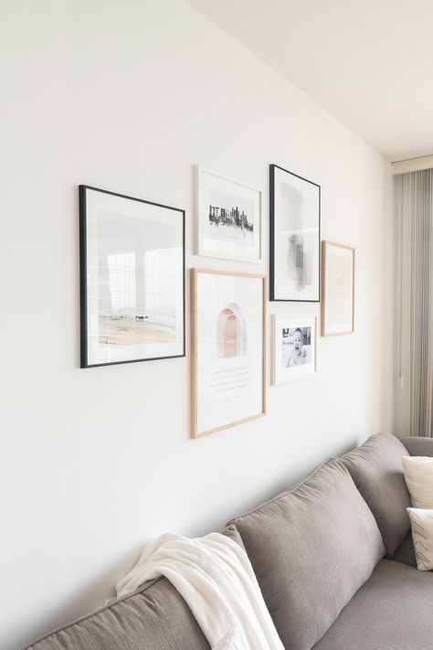 Simple Gallery Wall, Small Gallery Wall, Wall Layout, Gallery Wall Layout, Above Couch, Photo Wall Decor, Photo Wall Gallery, Gallery Wall Inspiration, Gallery Wall Living Room