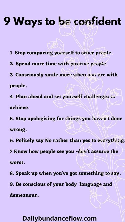 How to be more confident in yourself How To Become Business Minded, How To Have Confidence Tips, Confident Affirmations Self Esteem, To Be Confident In Yourself, Tips For Being Confident, Steps To Working On Yourself, Working On Confidence, How To Look Confident Tips, Tips To Be Beautiful