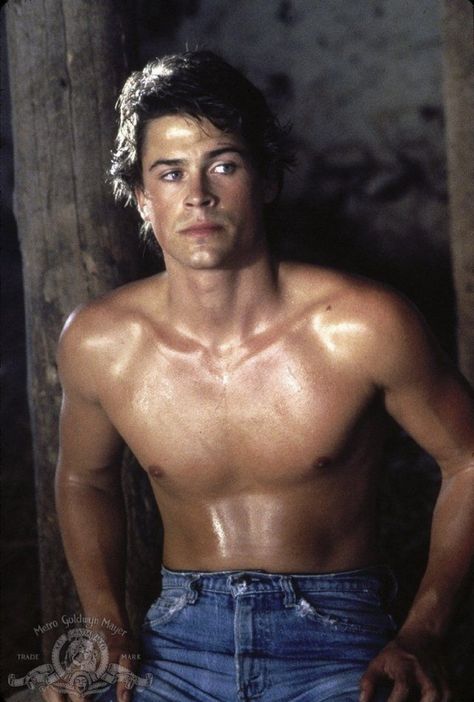 Sodapop The Outsiders, 80s Mens Hair, Rob Lowe Outsiders, Baddie List, Young Rob Lowe, The Outsiders Sodapop, Sodapop Curtis, 80s Actors, 80s Men