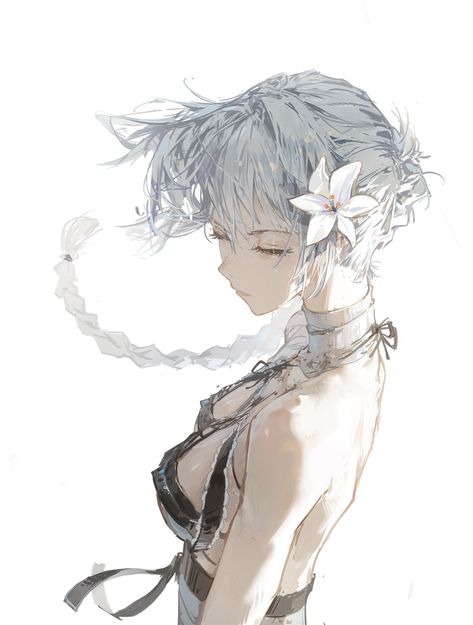 Kaine Nier, Illustration Kunst, Nier Automata, Arte Inspo, Drawing Set, Art And Illustration, 영감을 주는 캐릭터, White Hair, Anime Character Design