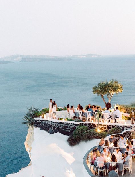 Weddings In Greece, Cliffside Wedding, California Boho, Greek Islands Wedding, Mykonos Wedding, Wedding Green, Santorini Wedding, Destination Wedding Locations, Greece Wedding