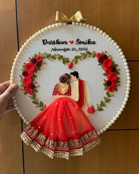 Make your day extra special with these handcrafted embroidered wedding hoops❤️❤️💖 Dm to book your order now 💌💌💌 . . . #embroideryhoop Wedding Hoop Embroidery, Couples Art Project, Embroidery Hoop Art Tutorial, Wedding Embroidery Hoop, Hoop Embroidery Designs, Embroidery Hoop Art Diy, Wedding Hoop, Embroidery Hoop Crafts, Wedding Embroidery