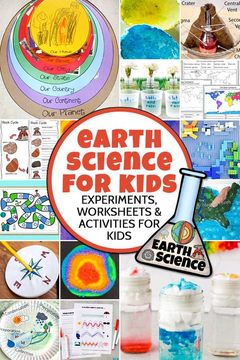 Water On Earth Science, Earth Science Science Fair Projects, Earth Lessons For Preschool, Science Around The World, Layers Of The Earth Elementary, Earth Science For Preschool, Earth Science Stem Activities, Earth Science Kindergarten, 2nd Grade Earth Science Projects