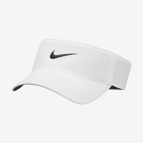 Nike Dri-FIT Ace Swoosh Visor Nike Hat Women, Nike Visor, Gym Bag Essentials, Skateboard Helmet, Custom Sportswear, Nike Hat, Outdoor Workouts, Nike Golf, Golf Outfit