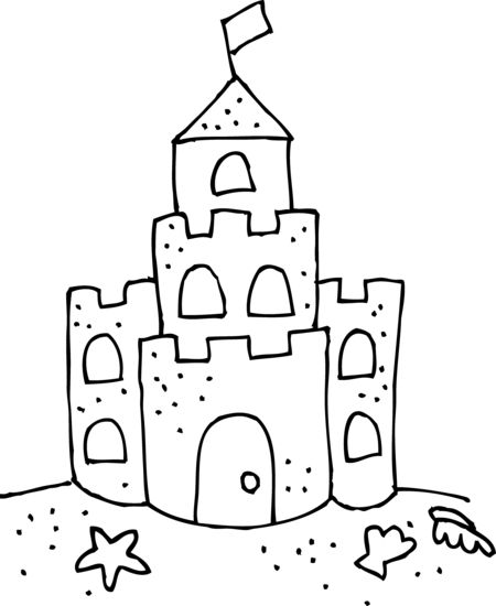 Sand Castle Craft, Sand Art Crafts, Sand Art Projects, Thema Water, Castle Coloring Page, Castle Crafts, Beach Coloring Pages, Sea Crafts, Ocean Crafts