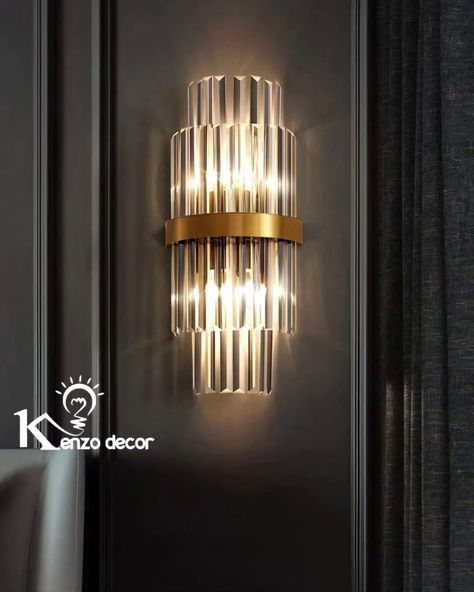 CRYSTALL INDOOR WALL LIGHT APPLICATION; Sitting room,Dinning,Bedroom,Hotel etc •Hii taa ni nzuri mno na ni ya kisasa ambayo unafunga katika ukuta wa nyumba yako. •Inatumia bulb za kawaida, ambapo unaweza kuweka mwanga wowote uupendao #SWIPE . . Price 142,000/= Call/Whatsapp 0762816082 Delivery kwa dar unalipia mikoani na nje tunatuma #kenzodecorforlife #kenzotaanzuri #kenzodecoration #kenzohighquality Wall Lights Uk, Gold Wall Lights, Art Deco Wall Lights, Sconces Living Room, Wall Lights Living Room, Crystal Wall Lighting, Wall Scones, Metal Wall Light, Crystal Wall Sconces