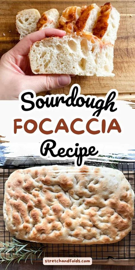 Sourdough Focaccia Bread Recipe Foccacia Sourdough Recipe, Same Day Sourdough Focaccia, Overnight Focaccia Bread, Overnight Sourdough Recipes, Foccacia Bread Recipes Easy, Same Day Sourdough Recipes, Sourdough Overnight, Sourdough Foccacia Recipe, Sourdough Focaccia Bread Recipe