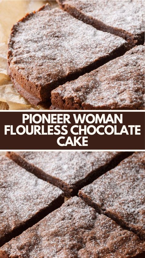 Pioneer Woman’s Flourless Chocolate Cake is made with semisweet chocolate, salted butter, sugar, eggs, cocoa powder, vanilla extract, kosher salt, and powdered sugar, creating a sweet treat that’s ready in 3 hours! Pioneer Woman Flourless Chocolate Cake, 4 Ingredient Flourless Chocolate Cake, Cocoa Powder Desserts Easy, 6 Inch Flourless Chocolate Cake, Flourless Chocolate Cake Dairy Free, Nestle Cocoa Powder Recipes, Pioneer Woman Recipes Desserts Cake, Desserts Using Cocoa Powder, Fast Chocolate Dessert