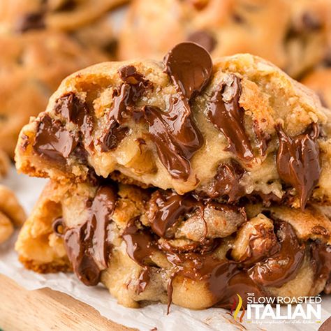 Best Gooey Chocolate Chip Cookies (Soft & Chewy Recipe) Gooey Soft Chocolate Chip Cookies, Easy Gooey Chocolate Chip Cookies, Ultra Thick Chocolate Chip Cookies, Poet Gooey Chocolate Chip Cookies, Chocolate Chip Drop Cookies, Chewy Gooey Chocolate Chip Cookies, Soft Gooey Chocolate Chip Cookies, Fluffy Chocolate Chip Cookies Recipe, Gooey Chocolate Chip Cookies Recipe