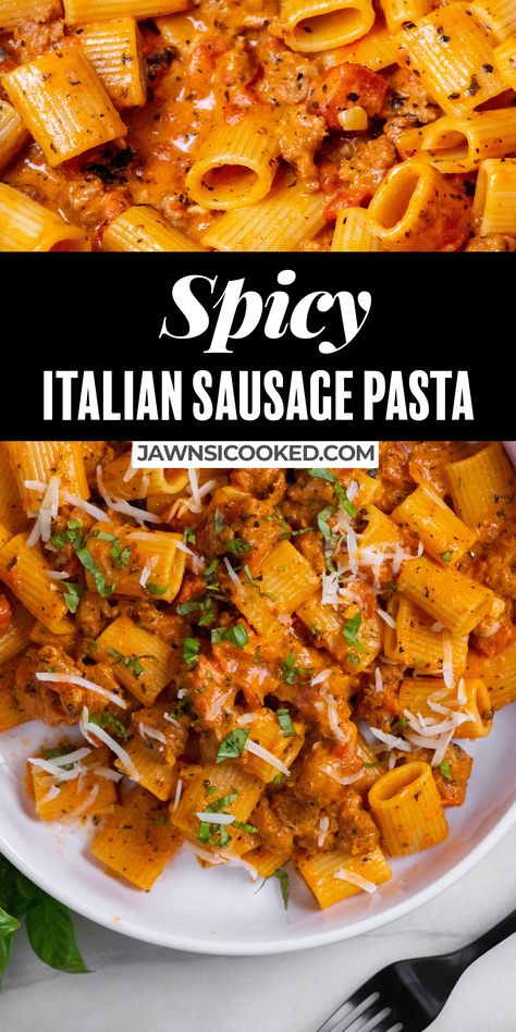 Spicy Italian Sausage Pasta, Italian Sausage Recipes Pasta, Spicy Sausage Pasta, Spicy Italian Sausage, Sausage Dinner, Cake Pizza, Sausage Pasta Recipes, Italian Sausage Pasta, Italian Sausage Recipes