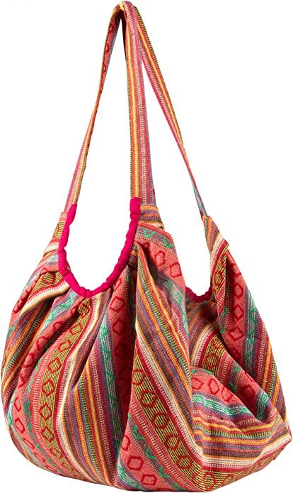 AmazonSmile: Tribe Azure Jacquard Cotton Shoulder Banana Style Fashion Travel Canvas Tote Bag Hobo Style Casual Market Purse Handbag (Pink) : Clothing, Shoes & Jewelry Leather Hand Bags For Women, Travel Canvas, Travel Tote Bag, Hobo Style, Handbags Casual, Canvas Handbags, Boho Bag, Travel Tote, Estilo Boho