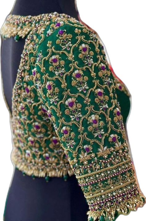 Gold Blouse Designs, Green Blouse Designs, Netted Blouse Designs, Bridal Blouses, Latest Bridal Blouse Designs, New Saree Blouse Designs, Traditional Blouse Designs, Latest Model Blouse Designs, Cutwork Blouse Designs