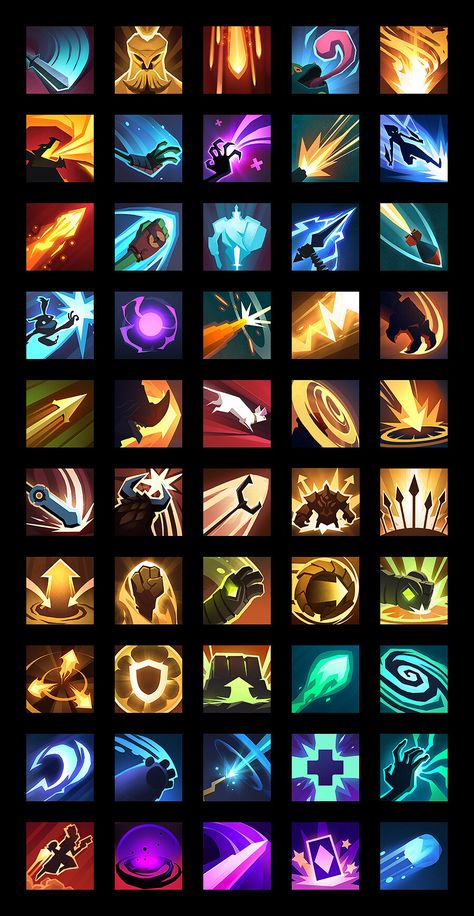 ArtStation - Skill Icons for Gigantic, Nick Wiley Game Items Design, Ui Game Design, Video Game Icons, Skill Icon, Game Icon Design, Icon Game, Idle Game, Game Card Design, الفن الرقمي