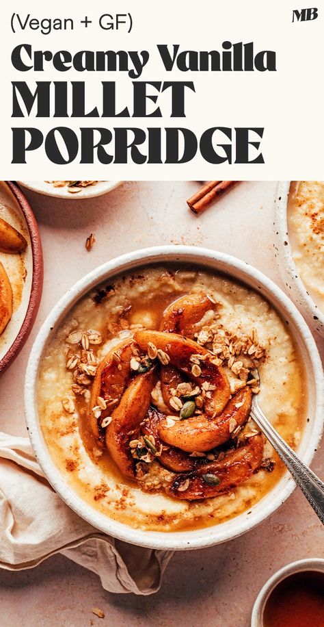 Porridge Aesthetic, Millet Recipes Breakfast, Croissants Breakfast, Millet Breakfast, Ancient Grains Recipes, How To Make Porridge, Millet Porridge, Mexican Spice, Dinner Vegetarian