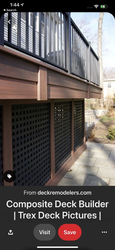 Under Decking Storage Ideas, Privacy Wall Under Deck, Under Deck Privacy, Under Deck Ideas Instead Of Lattice, Storage Under Deck, Under Deck Storage Lattice, Substitute For Lattice Under Deck, Black Lattice Under Deck, Under Deck Skirting Ideas