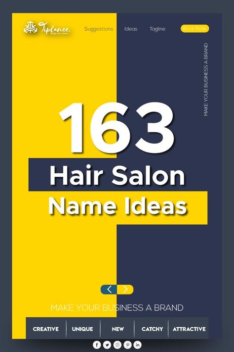 163 Creative Hair Salon Name Ideas to Start New Business  I know you are looking for hair salon name ideas? & Struggling to find the right one! If you are good at hair styling or anything related to hairs or you are hair experts and want to open a high-end, classy, hair salon.  #HairSalonNames #HairsalonnameIdeas #NameIdeas Unisex Salon Names Ideas, Name Ideas For Hair Business, Cute Salon Names, Hair Salon Names Ideas Unique, Classy Hair Salon, Hair Brand Name Ideas, Salon Branding Ideas, Salon Names Ideas Unique, Saloon Names