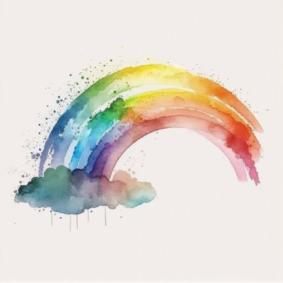 watercolour rainbow Watercolour Rainbow Painting, Watercolor Art Whimsical, Painting Of Rainbow, Watercolor Art Rainbow, Rainbow Watercolor Art, Rainbow Tattoo Watercolor, Rainbow Cute Drawing, Bright Watercolor Paintings, Watercolor Art Techniques