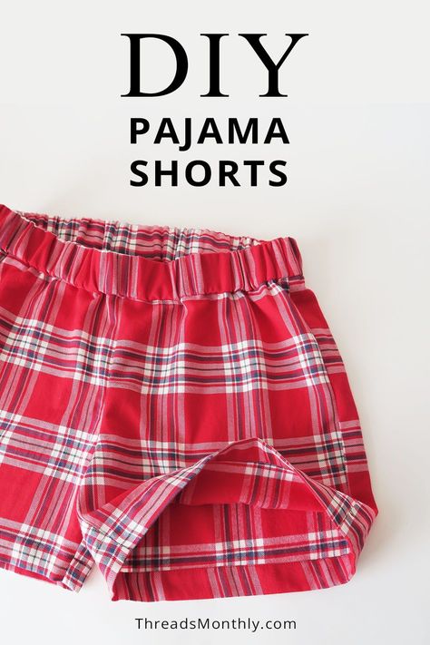 Diy Pajama Shorts, Sew Shorts, Shorts Pattern Sewing, Shorts Pattern Free, Diy Sy, Sewing Shorts, Sewing Machine Projects, Convertible Furniture, Sewing Projects Clothes