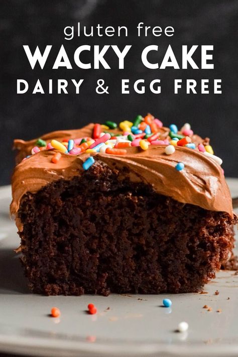 1 Bowl Gluten Free Dairy Free Chocolate Cake | The Oven Light Wacky Cake Recipe, Egg Free Desserts, Dairy Free Chocolate Cake, Egg Free Cakes, Gluten Free Dairy Free Dessert, Wacky Cake, Gluten Free Cake Recipe, Gluten Free Chocolate Cake, Easy Gluten Free Desserts