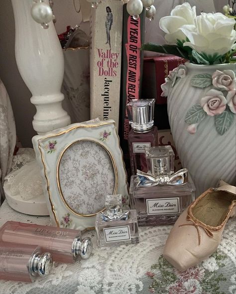 Divine Feminine Room, Feminine Room Aesthetic, Feminine Room, Dolly Doll, Divine Feminine, Vanity, Vase, Dressing Table