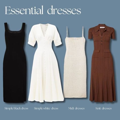 Old Money Dresses, Money Dresses, Classy Parisian Style, White Dress Midi, Dresses Basic, Money Dress, Capsule Wardrobe Women, Capsule Wardrobe Casual, Basic Clothes