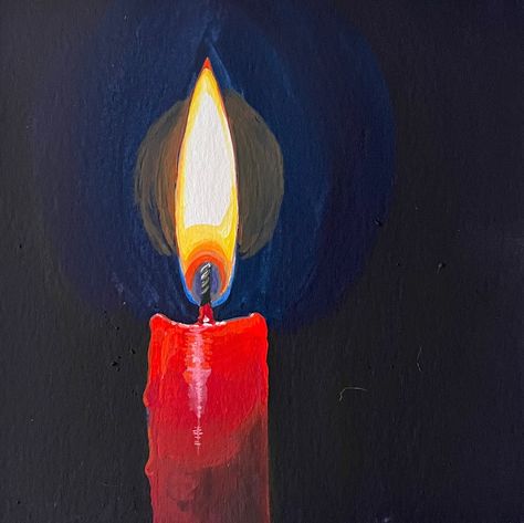 Paintings Of Candles, Acrylic Candle Painting, Candle Paintings, Candle Painting Art, Candle Art Painting, Flaming Chalice, Book Paintings, Arti Thali, Jewish Artwork