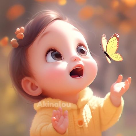 Akinalou on Instagram: “Baby girl made friends with a blue butterfly out in the field and wants you to see! 🦋💙👧 ♡ bluetiful patterns ♡ sweet laughs ♡ gentle…” Baby Wallpaper, Cute Cartoon Images, Cute Cartoon Pictures, Cute Cartoon Drawings, Anime Baby, Cute Disney Wallpaper, Baby Cartoon, March 21