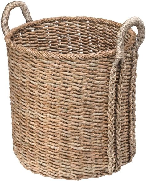 Amazon.com: KOUBOO 1060038 Large Round Seagrass Basket, 20" x 20" x 24", Brown : Home & Kitchen Decorate With Baskets, Round Baskets, Seagrass Storage Baskets, Grass Basket, Decorative Storage Baskets, Fabric Storage Bins, Seagrass Basket, Woven Baskets Storage, Round Storage