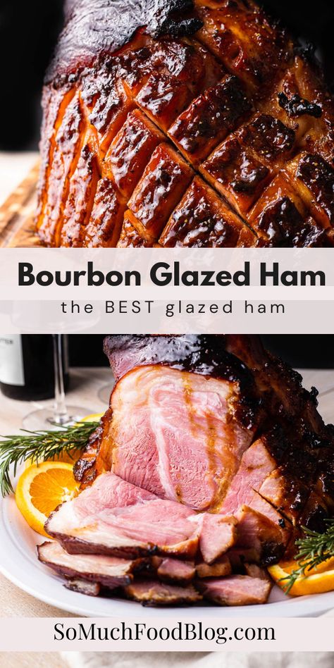 Ham Bourbon Glaze Recipe, Smoked Holiday Ham, Bourbon Pineapple Ham Glaze, Whole Ham Glaze Recipes, Bourbon Glazed Ham Recipes, Brown Sugar Bourbon Ham Glaze, Bourbon Honey Glazed Ham, Maple Bourbon Glazed Ham, Smoked Thanksgiving Ham