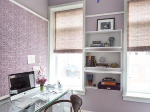 Cobble Hill Townhouse – Ben Herzog Architect, PC Lavendar Walls, Interior Architecture Portfolio, Lilac Walls, Lilac Room, Chic Workspace, Lavender Walls, Brooklyn Townhouse, Lavender Room, Office Guest Room