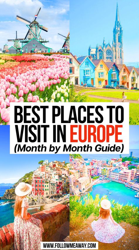 Best Places to Visit in Europe (Month by Month Guide) Weekend Trips In Europe, 5 Day Trip Europe, Best Vacation Destinations Europe, 5 Days In Europe, Best Places To Travel By Month, When To Travel Where, How To Travel Europe, Best Way To Travel Europe, Best Place To Visit In Europe