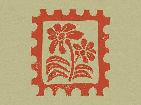 Leaves Block Print, Vintage Ink Stamps, Stamp Pattern Design, Plant Block Print, Easy Block Print, Daisy Lino Print, Flower Print Making, Print Stamp Design, Simple Print Making Designs