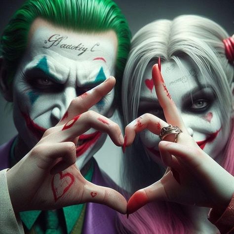 vitin_risada.2 Joker And Harley Tattoo, Joker Y Harley Quinn, Harley Tattoos, Joker Harley Quinn, Harley Quinn Tattoo, Sign Of Love, Harley And Joker Love, The Joker Illustration, Der Joker