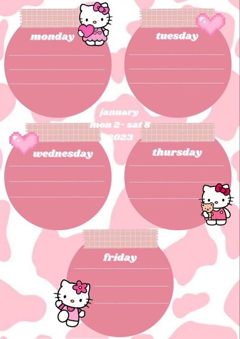 Hello Kitty Weekly Planner #digitalplannersti Hello Kitty To Do List Printable, Hello Kitty Daily Planner, Hello Kitty Weekly Planner, Sanrio Weekly Planner, Hello Kitty Planner, Event Organizer Planners, Business Planner Organization, Weekly Plan Template, Bullet Journal Templates