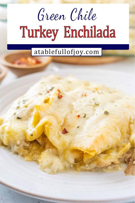 Leftover Turkey Enchiladas- use up your leftover turkey to make these easy and flavorful cheesy enchiladas. These tasty enchiladas come together fast and make a delicious dinner! Leftover Turkey Enchiladas, Turkey Enchilada Casserole, Cheesy Enchiladas, Turkey Enchiladas, Shredded Turkey, Easy Thanksgiving Recipes, Enchiladas Recipe, Leftover Turkey Recipes, Chicken Enchilada Recipe