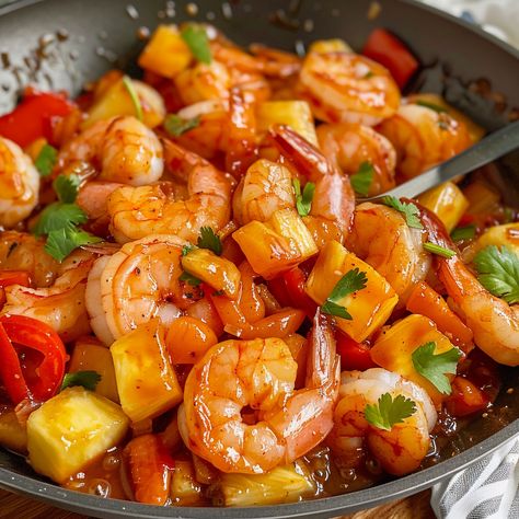 Pineapple Garlic Shrimp, Shrimp With Peppers And Pineapple, Shrimp Pineapple Stir Fry, Sweet And Sour Shrimp Stir Fry, Asian Shrimp Stir Fry Recipes, Shrimp With Pineapple Salsa, Sweet Chili Shrimp Stir Fry, Shrimp Pineapple Recipes, Pineapple Shrimp Recipes