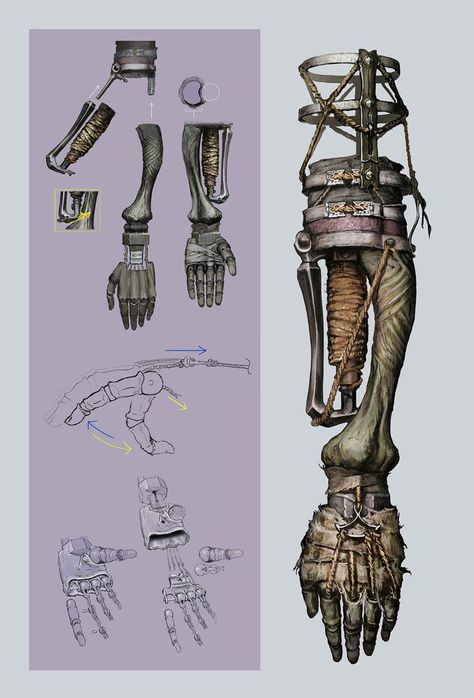 Shinobi Prosthetic Arm Art - Sekiro: Shadows Die Twice Art Gallery Sekiro Shinobi Prosthetic, Bionic Arm Concept Art, Prosthetic Arm Fantasy Art, Steampunk Leg Prosthetic, Prosthetic Arm Art, Steampunk Prosthetic Arm, Sekiro Prosthetic Arm, Robot Arm Concept, Prosthetic Arm Concept Art