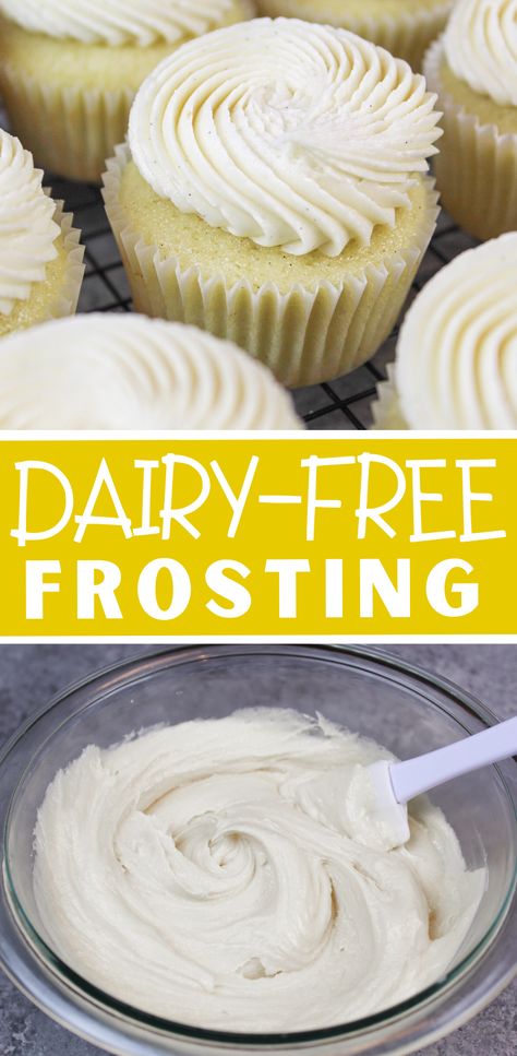 Dairy Free Icing Recipe, Dairy Free Icing, Best Frosting, Dairy Free Buttercream, Dairy Free Cupcakes, Dairy Free Frosting, Vegan Buttercream, Vegan Frosting, Frosting Recipes Easy