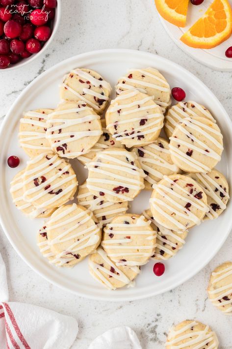 Cranberry Orange Cookies Recipe Orange Cranberry Shortbread Cookies, Orange Cranberry Shortbread, Traditional Scottish Shortbread, Cranberry Orange Shortbread, Crockpot Drinks, Orange Shortbread Cookies, Cookies Orange, Cranberry Shortbread Cookies, Cranberry Shortbread