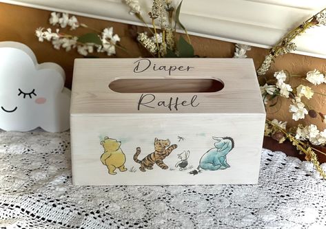 Winnie The Pooh Games, Baby Shower Card Box, Advice Box, Vintage Pooh, Baby Guest Book, Winnie The Pooh Baby Shower, Baby Shower Advice, Small Notes, Dad Advice