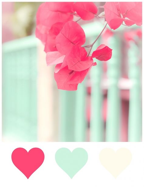 Pink + Mint Palette. I adore this color palette! Pink Mint Aesthetic, Mint Pallete Color, Pink And Mint Aesthetic, Mint Green Color Palette, Sunrise Color Palette, Mint Color Palettes, Mint Palette, Mint Aesthetic, Color Palette Challenge